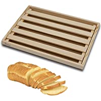 Los mejores  - Tabla para Cortar Pan de Madera con Recogemigas- Cortar Pan con Rejilla Extraíble para Migas- Cortar Pan de Madera…